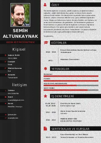 Beden Eğitimi Öğretmeni CV Örnekleri cv indir
